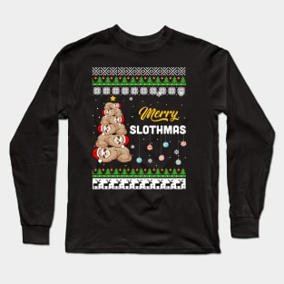 Merry Slothmas Awesome Christmas Gift Long Sleeve T-Shirt